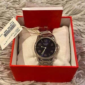 Authentic Coach Sydney Navy Blue Dial Stainless Steel Women's Watch. Excellent!